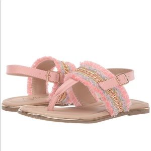 Amiana Pink Chain Fringe Sandals